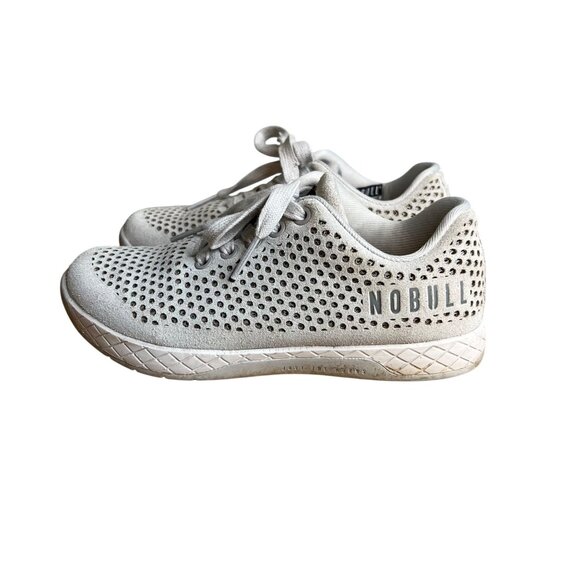 NOBULL Suede Trainers‎ Women's Crossfit Sneakers 5.5 Light Gray Breathable - Picture 1 of 12